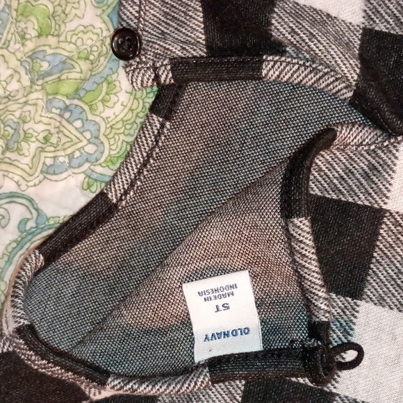 Old Navy Girl dress Gingham Black/White 5T Below the knee length Long sleeves - Picture 3 of 3